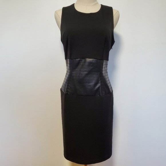 Rudsak black sleeveless dress with vegan leather waist - Picture 2 of 7
